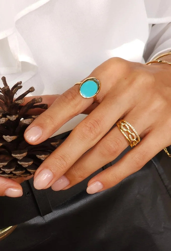 Oval Ring Turquoise