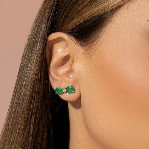 Bossa Double Emerald Earrings