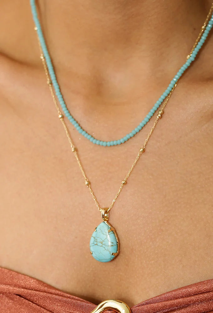 Necklace Natural Turquoise Drop