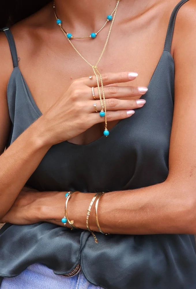 Lasso Turquoise Gold Necklace