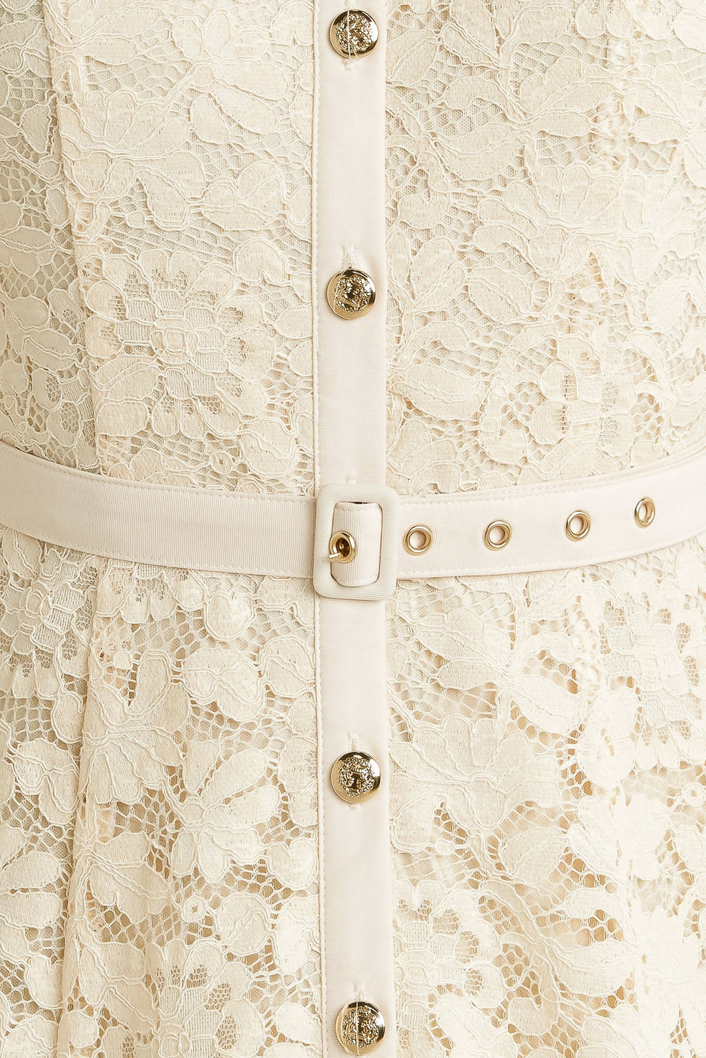 PURELY ROMANTIC WOVEN LACE MIDI DRESS