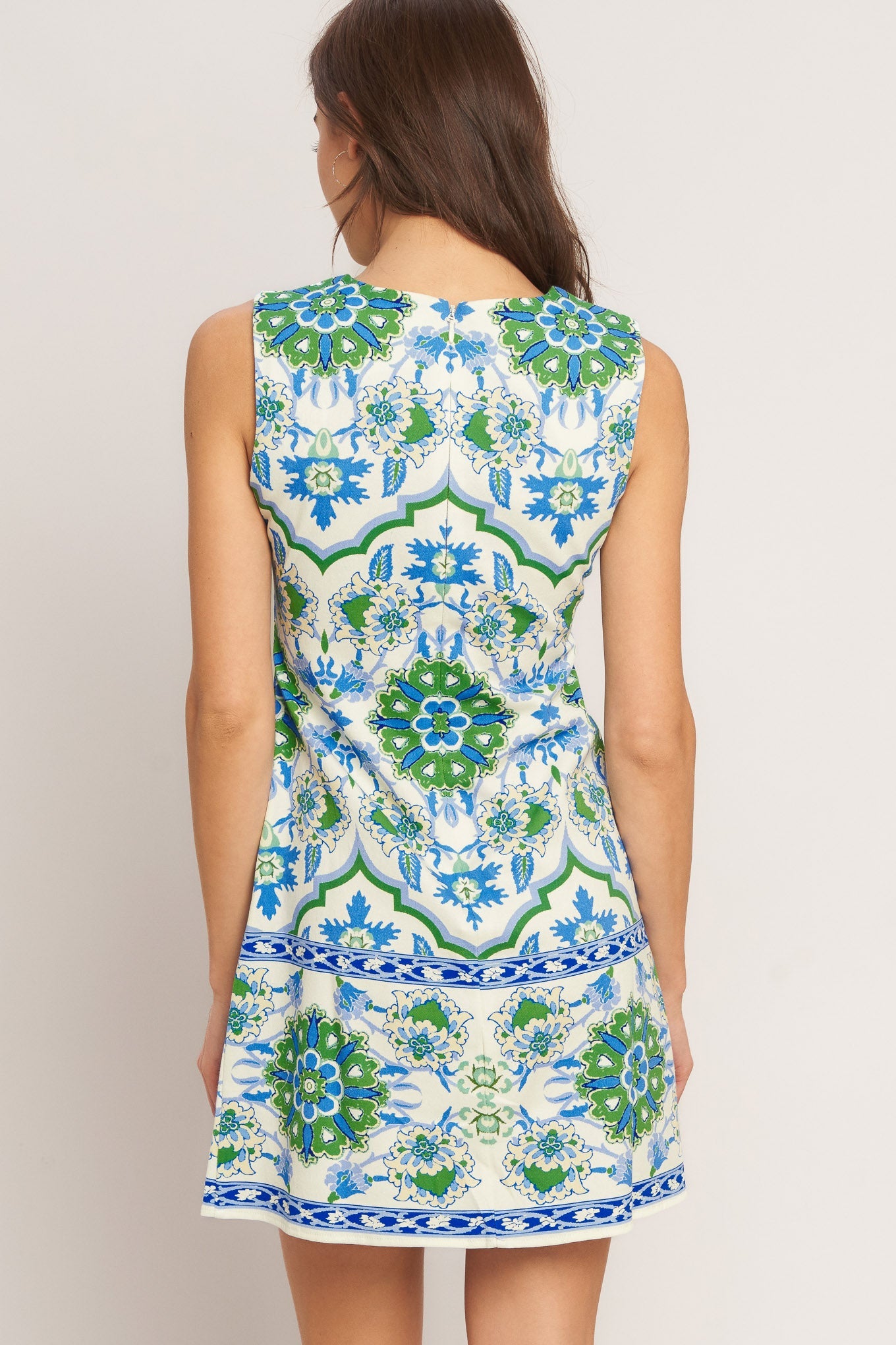 EURO BLUE WOVEN MINI DRESS